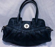 New Stuart Weitzman Black Pebble Leather Purse Handbag W/ Dust Cover