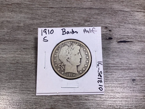 1910 S Barber 90% Silver Half Dollar from San Francisco Mint 013125 71te