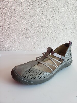 JBU by Jambu Women's 9.5M Mary Jane Memory Foam Gray Elastic Straps Comfy Shoes