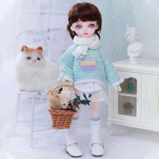 Blue Sweater&short dress clothes wig shoes For 1/6 BJD Doll Linachouchou Miyo