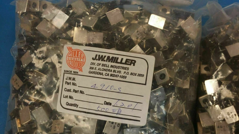 (15 PCS) 4910-S JW MILLER SHIELDED 0.335uH - 0.454uH VARIABLE INDUCTOR - Image 2 of 2