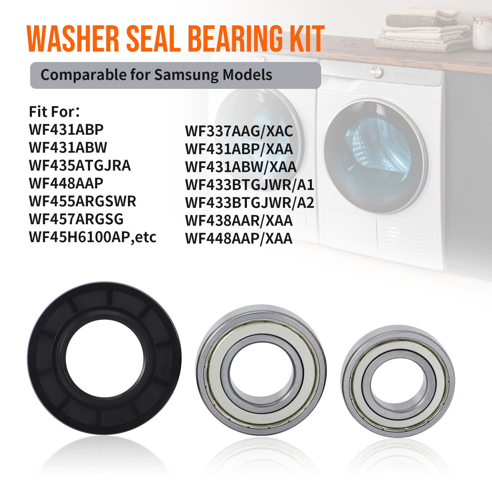 For Samsung Washer Washing Seal Bearing Kit DC62-00156A DC97-16509A DC97-16509B