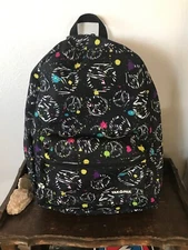 Yak Pak Backpack Bag with Peace Theme Black Bookbag