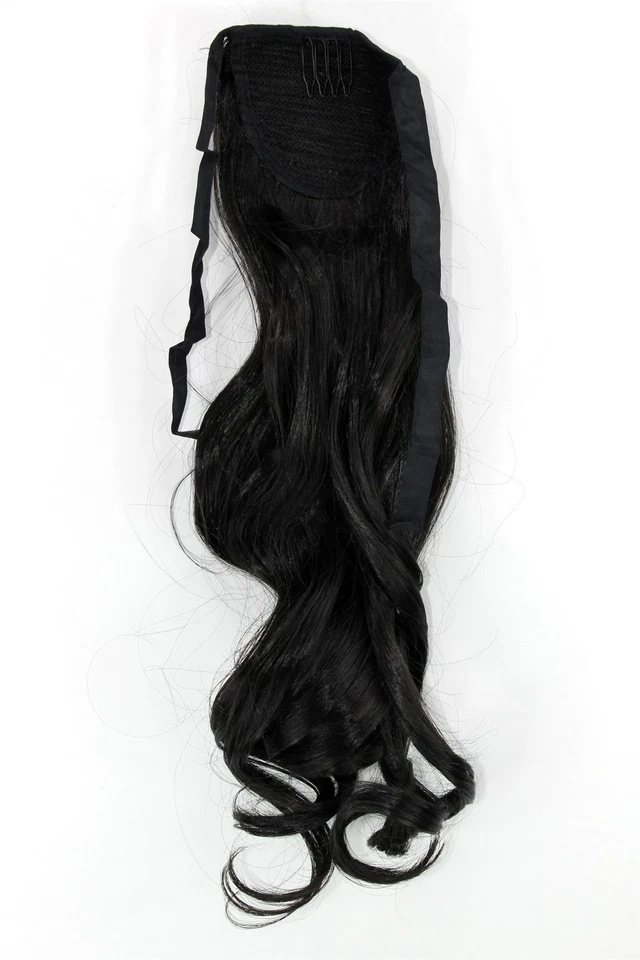 Postiche Tresse Brun Foncé Ondulés 45cm YZF-TC18-3 Bande Clip Extensions Cheveux - Photo 2/2
