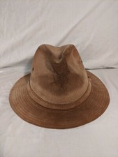 Vintage Leather Stetson Fedora SDJ60 Tobacco Size 7-7 1/8 - VGC See Description