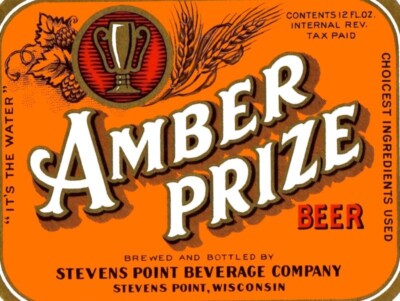 Amber Prize Beer of Stevens Point WI NEW Metal Sign: Large Size - 12 x 16''