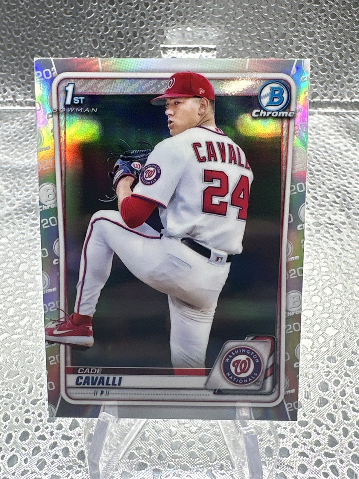 Cade Cavalli 2020 1st RC Bowman Draft Chrome Refractor Washington Nationals