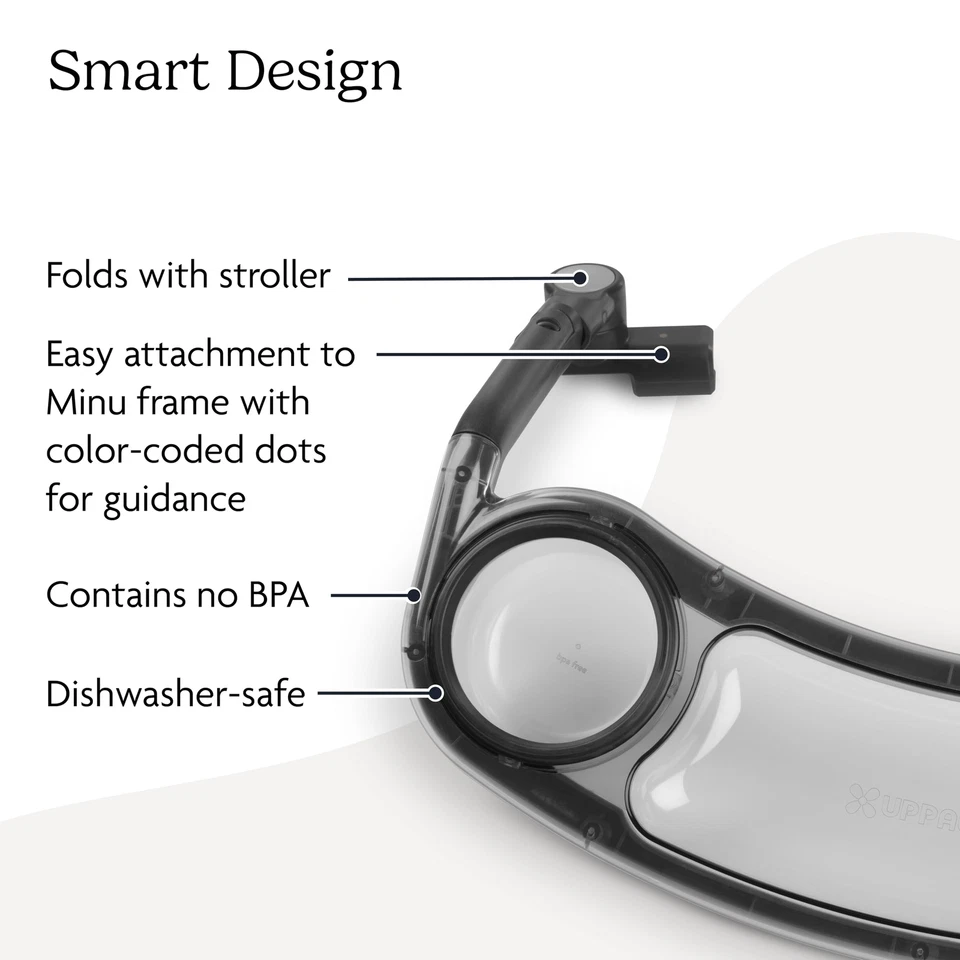 Bandeja de aperitivos UPPAbaby para cochecito Minu V3 - Bandeja + portavasos - Conexión rápida... Foto 3 de 4