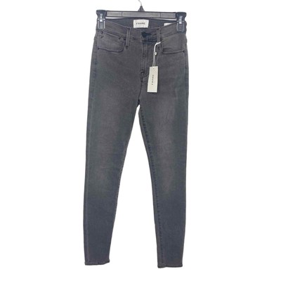FRAME 25 jeans Womens 5-Pockets Lehigh Skinny Denim Gray Daded Black NWT