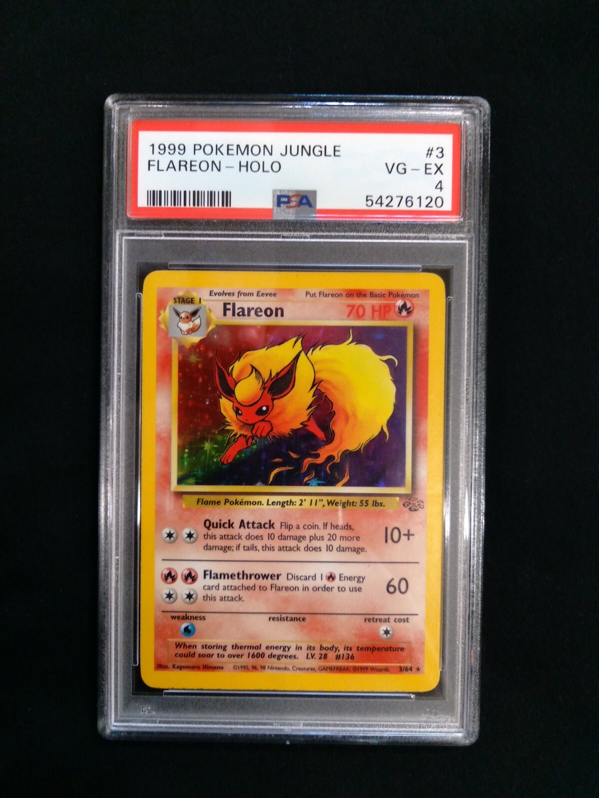 Graded PSA 4 1999 Pokemon Jungle - Flareon - HOLO #3 | eBay