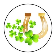 30 St Patrick's Day Envelope Seals Labels Stickers 1.5" Round gold patricks