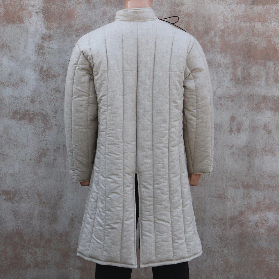 Conjunto de lino medieval Gambeson Aketon acolchado armadura para vestido SCA/Hema y Larp Foto 4 de 4