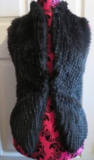 Worn Once Ladies Bardot Black Soft Faux Fur Body Warmer/gilet Size Uk 6