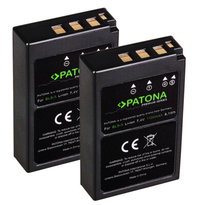 2 x Premium Akku für Olympus OM-D E-M10, E-M10 Mark II, III, IV - BLS-5 BLS-50