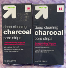 UP  UP DEEP CLEANING CHARCOAL PORE STRIPS 18 NOSE STRIPS- SET OF 2