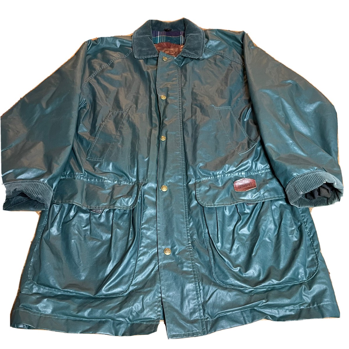 Vintage 80s Woolrich Barn Chore Coat Rain Jacket Green Plaid Vintage 80s Woolrich Barn Chore Coat Rain Jacket Green Plaid