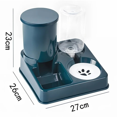 Mangiatoia automatica per gatti dispenser acqua set 2 in 1 cibo e acqua per animali domestici - Foto 3 di 17