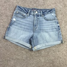 Lucky Brand Shorts Womens 6/28 Blue Denim Mid Rise Ava 3 Inseam Cut-Off Cuffed