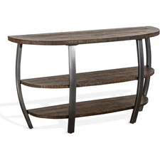 Sunny Designs Homestead 52" Mahogany Wood & Metal Sofa Table in Tobacco Leaf