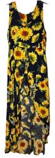 KorMei Women's Sleeveless Sunflower Maxi Romper Dress NWT Size Large