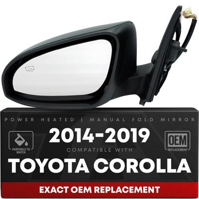 Driver Side Mirror For Toyota Corolla Power Heated Manual Fold Flat Signal - ...