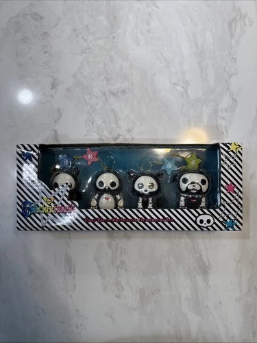 Skelanimals  Figurine Christmas Ornament 4 Pcs Set Hot Topic 2007 NOS RARE - product listing photo