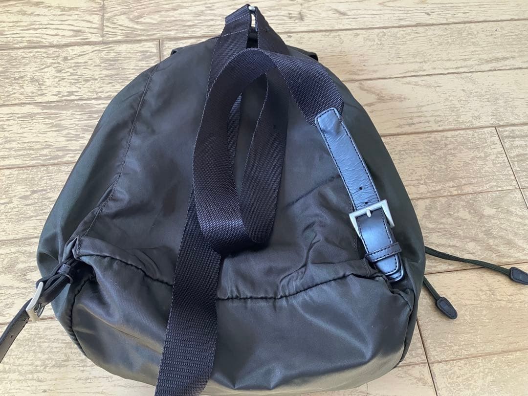 PRADA Khaki Backpack Authentic Logo Fabric Adjustable Straps Casual Bag thumbnail 12