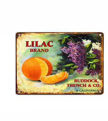 Lilac Brand Oranges California Fruit Crate Label Vintage Retro 8x12 Metal Sign