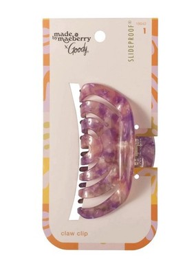 Goody SlideProof Hair Claw Clip, Purple/Pink Marbled Plastic, Women