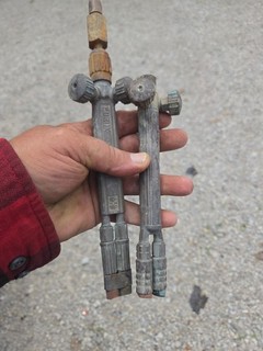 PAIR PUROX WELDING CUTTING TORCH HANDLE OXYGEN ACETYLENE UNTESTED PARTS REPAIR