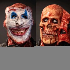 Halloween Bloody Skull Clown Mask Moveable Mouth Joker Double Layer Face Mask