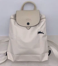 Longchamp Le Pliage Nylon Leather Backpack Ivory Unused from Japan