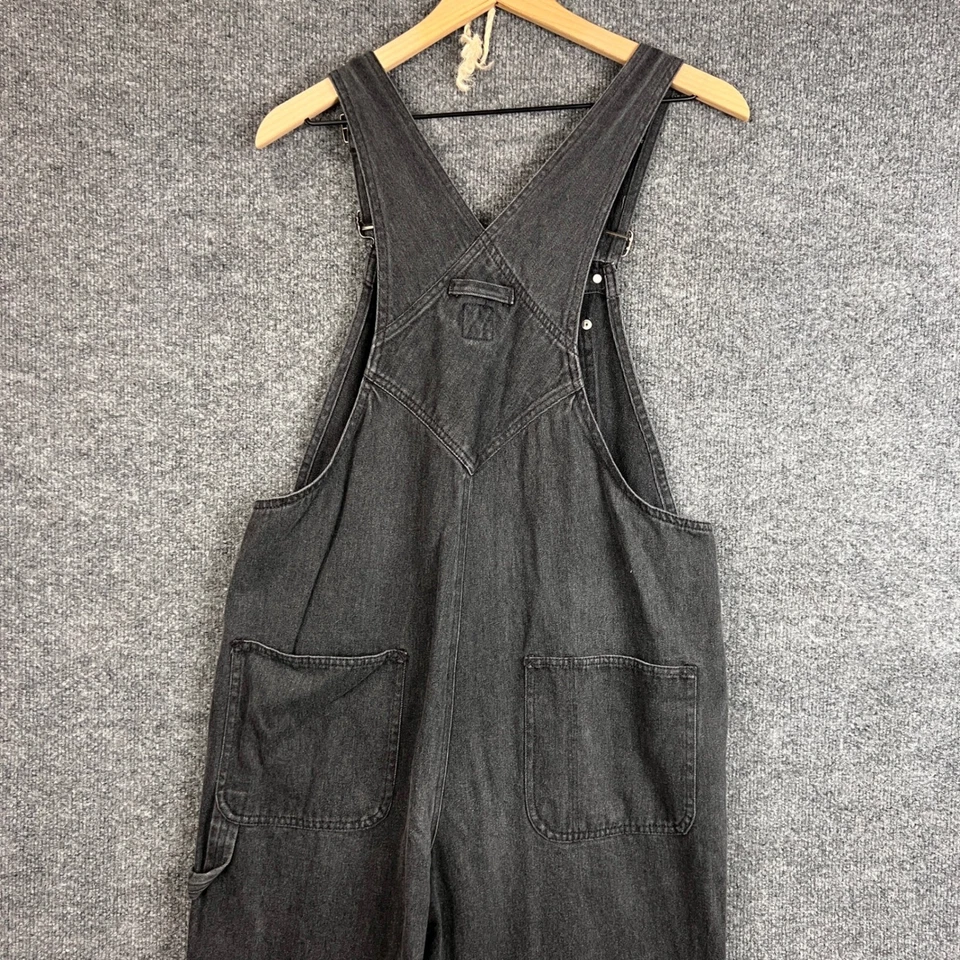GAP Black Denim Overalls Womens Medium Adjustable Straps Pockets Casual - Image 4 of 4