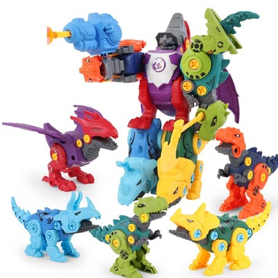 Take Apart Robot Dinosaur Toy 5 in 1 DIY Building Toys Set for Kids 3-5 Year Old