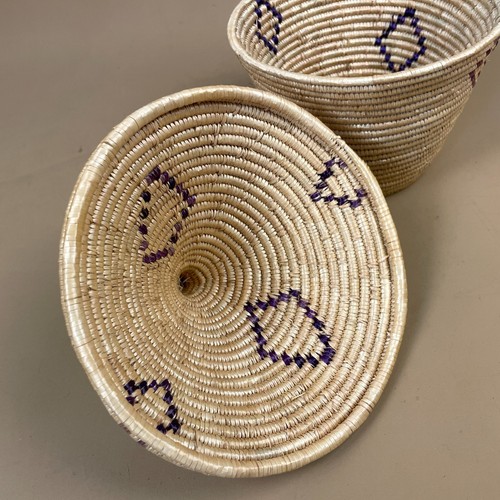 African Handmade Basket With Lid Woven Grass Peace Basket Storage Natural - Picture 7 of 11