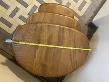 Ercol Vintage 1960s Mid Century Blonde Windsor Pebble Nest of 3 Tables