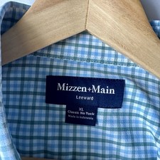 Mizzen and Main Shirt Leeward Mens XL Button Up Dress Shirt Long Sleeve Plaid