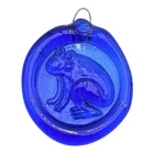 Blenko Glass Frog Suncatcher Cobalt Blue 2” Pressed Ornament