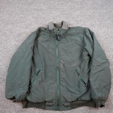 Vintage LL Bean Warm-Up Jacket Mens XL Green Fleece Lined Nylon Windbreaker