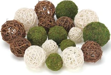 18Pcs Decorative Balls for Centerpiece Bowl - 6Pcs Fake Brown,green,white 
