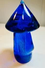 Vtg Murano Glass Cobalt Blue Figurine: Asian person? Mushroom? Beautiful-5"