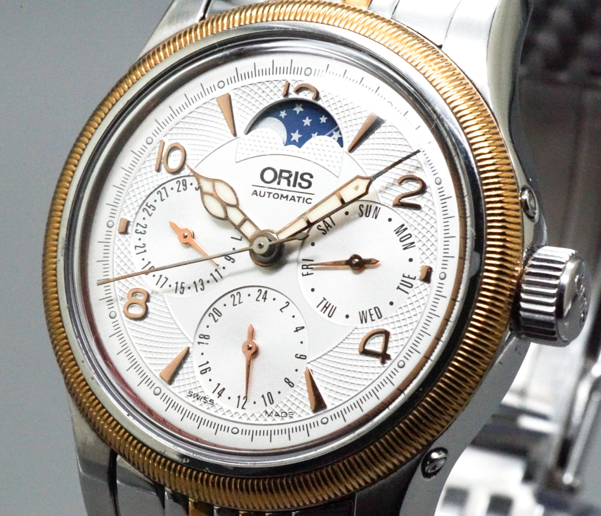 ORIS Big Crown 7566 Moon Phase Automatic Men's Watch 38mm White