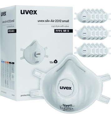 uvex silv-Air 2312 small   FFP3 Atemschutzmasken mit Ventil (15 Stück)