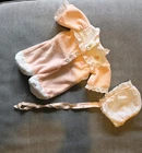 Peach Cabbage Patch Preemie BBB terry towelling romper hat bonnet set