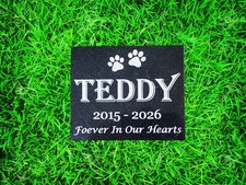 Granite Dog Cat Pet Loss Memorial Burial Grave Stone Garden Headstone Marker A8