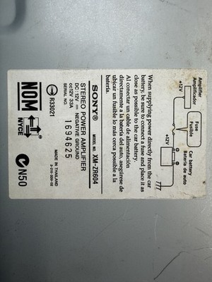 Sony XM-ZR604 Xplod 4/ 3 Channel Stereo Power Mosfet Car Amplifier