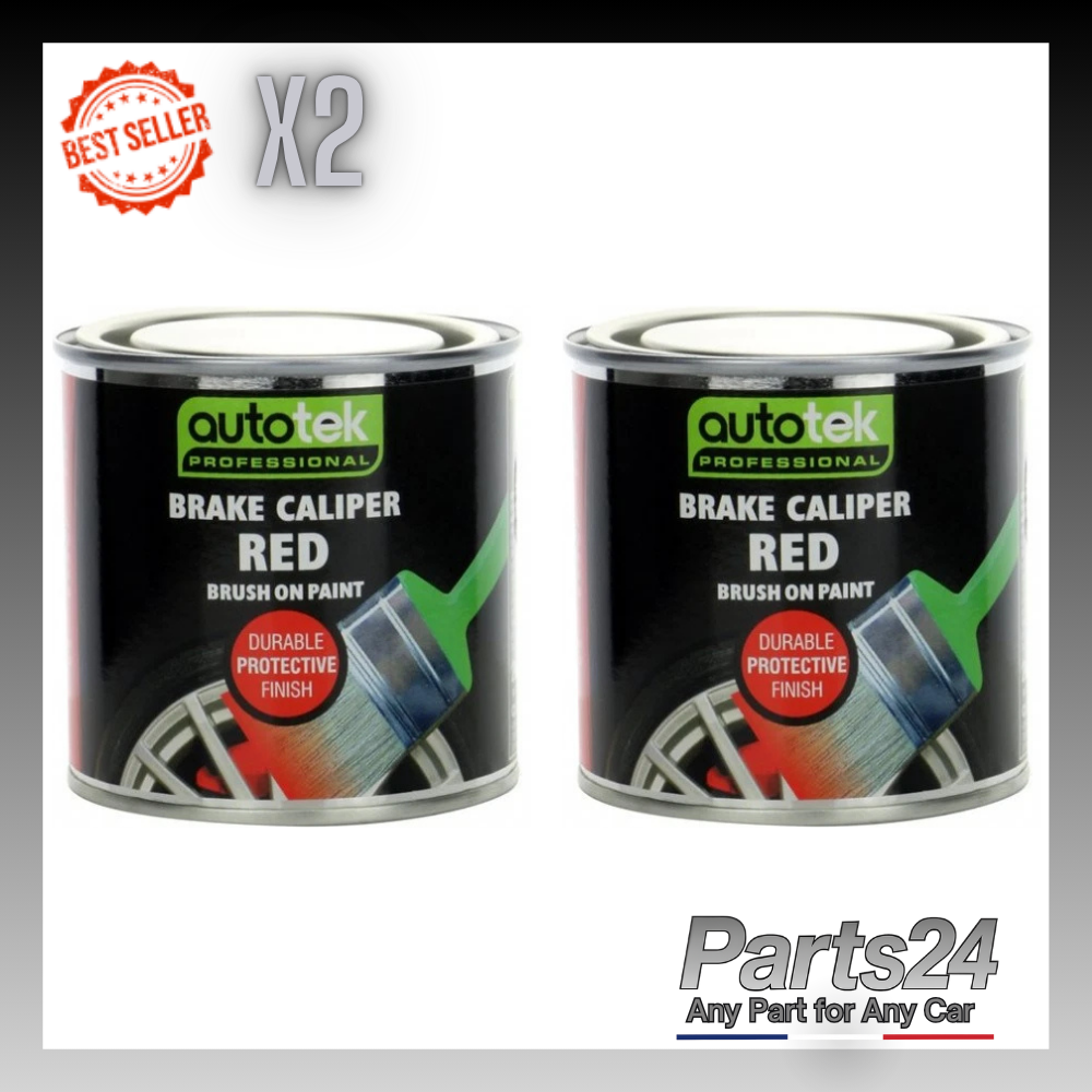2x Autotek Caliper Paint Red 250ml Car Spray Paint Aerosol Professional