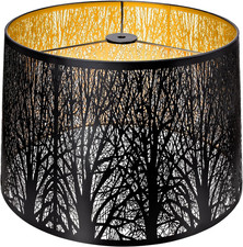 Tree Pattern Metal Etched Large Drum Lampshade for Table  Floor Lamps