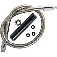 71404 Pre-Rinse 44 In. Stainless Steel Flexible Hose with Handle and Adapter for