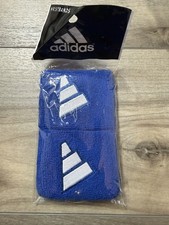 Muñequeras de baloncesto tenis Adidas vintage Y2K DS azul real nuevas en paquete